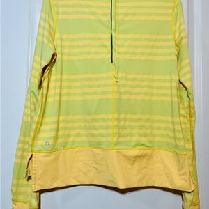 Lululemon Athletica Green and Yellow Striped Hoodie